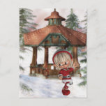 Christmas Elf at North Pole  Postcard