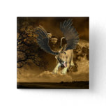 Winged Lioness  Button