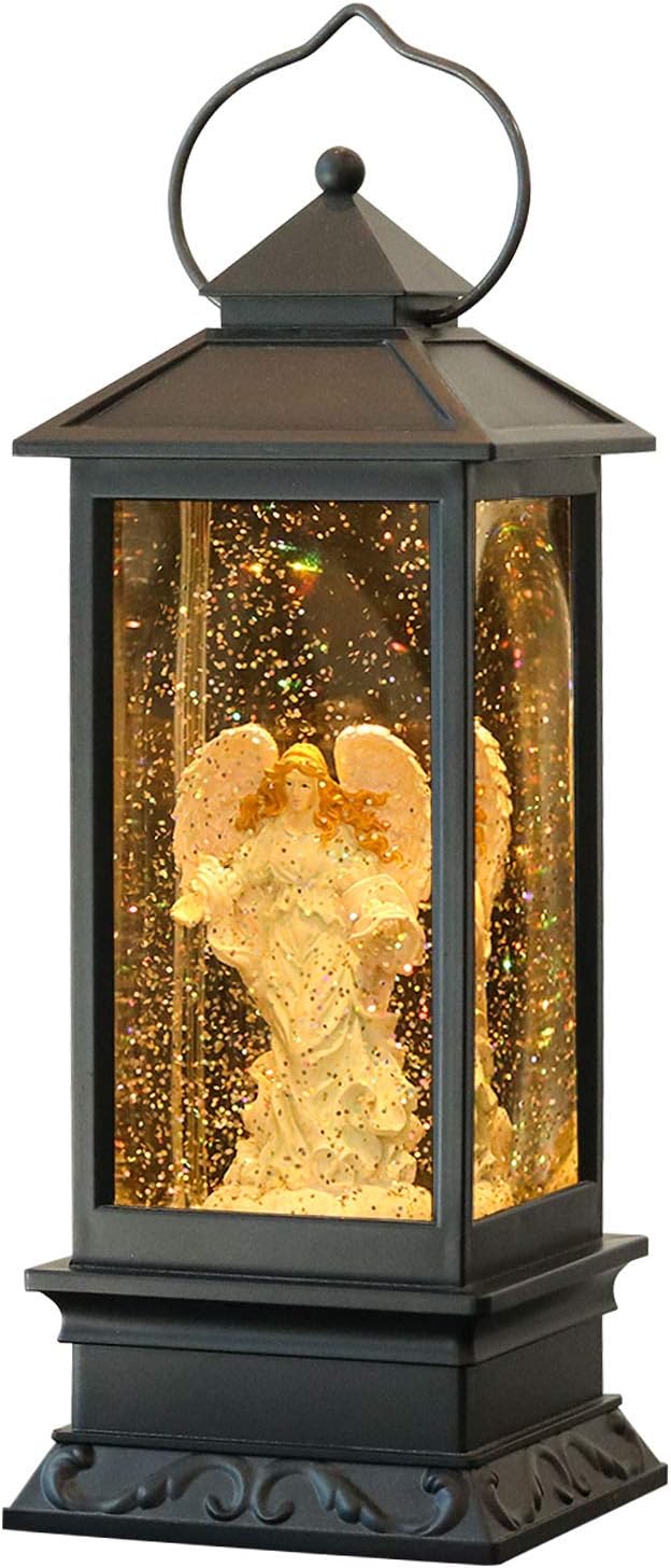 Lighted Angel Christmas Snow Globes Musical Lantern