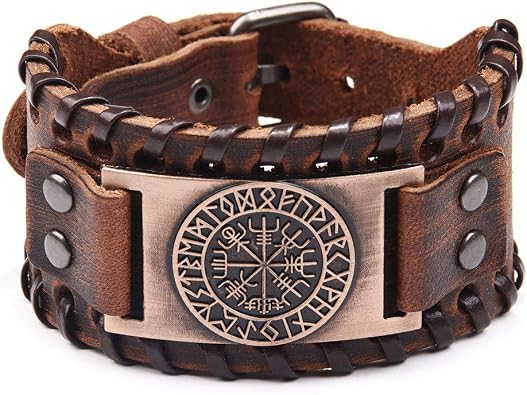 Viking Bracelet Norse Vegvisir - Nordic Bracelet with Runic Compass