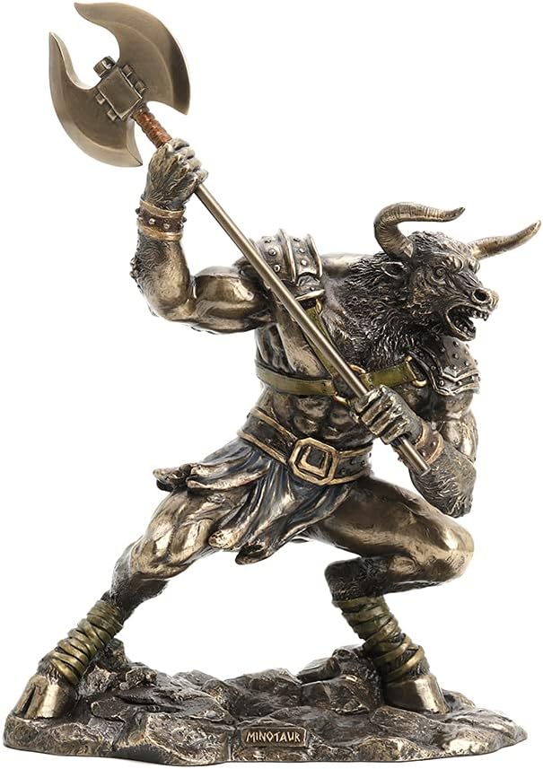 1 3 3/4" Tall Minotaur The Creature from The Labyrinth Cold Cast Bronze Resin Sculpture