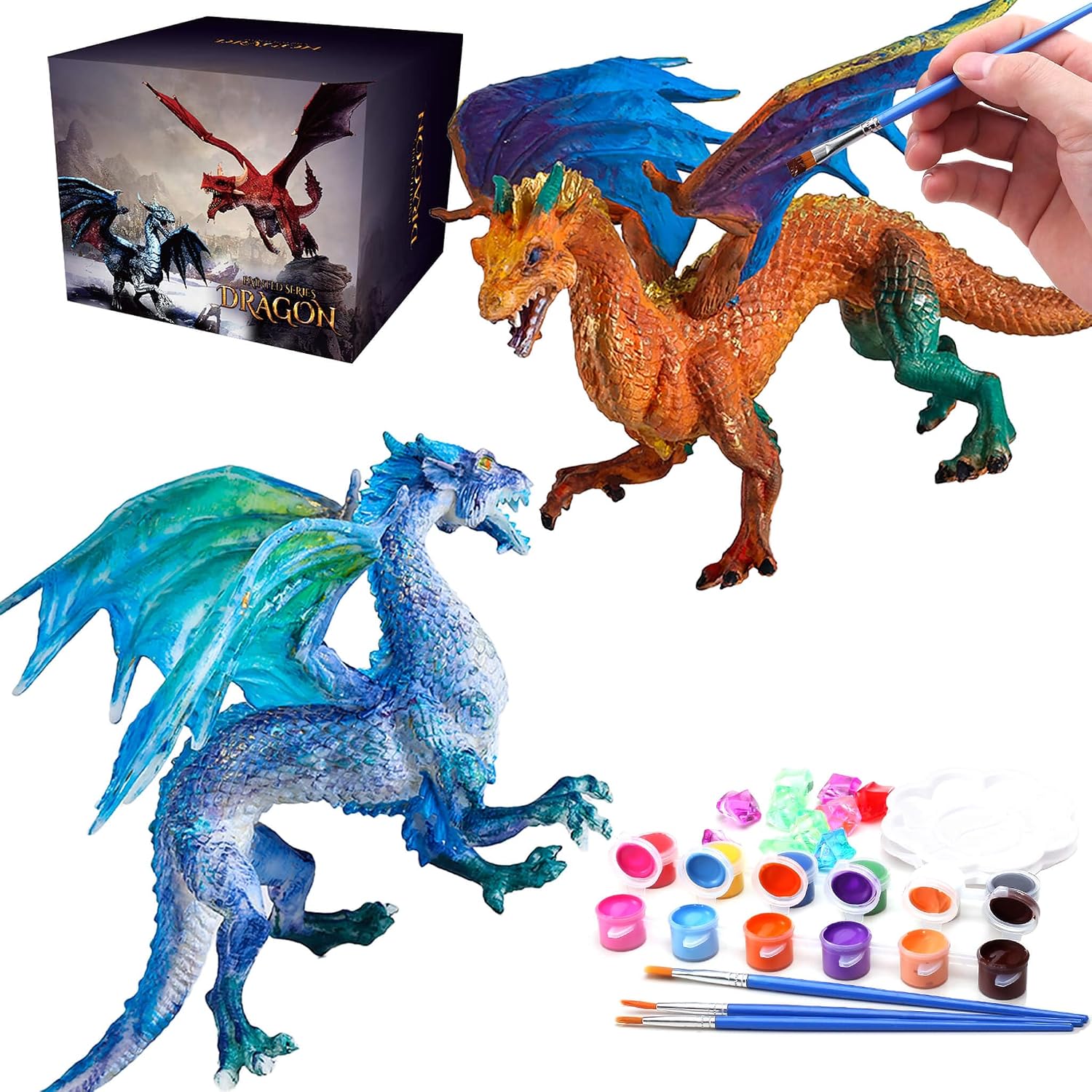 Painting Dragon Toys Kits for Kids Arts and Crafts Ages 3 6 5 7 9 12 Boys Girls to Make Your Own Paintable Figurines