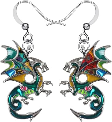 Alloy Dinosaur Fantasy Dragon Earrings
