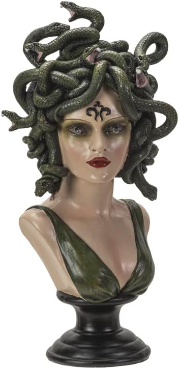 Medusa Bust with LED Figurine, 15-inch Height