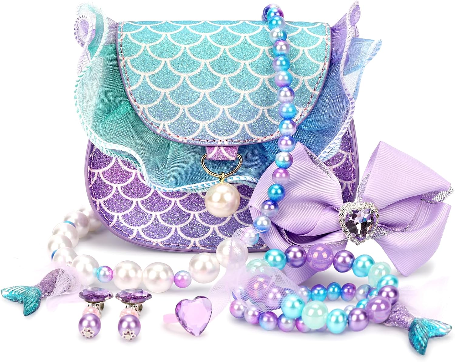 Toddler Purse for Little Girls Gifts for 3-8 Years Old with Dress Up Jewelry