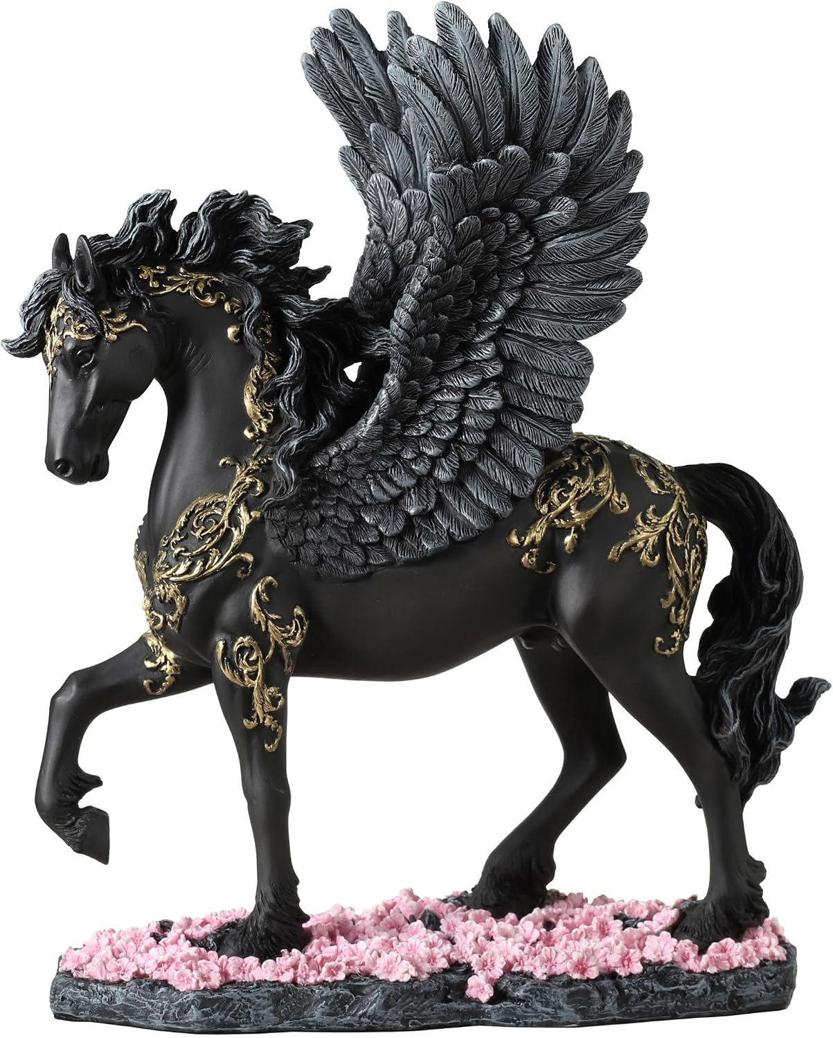 10 5/8 Inch Winged Divine Black Pegasus Greek Mythology Creature Figurine