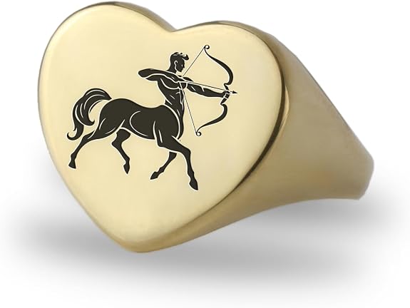 Engraved Centaur Signet Ring