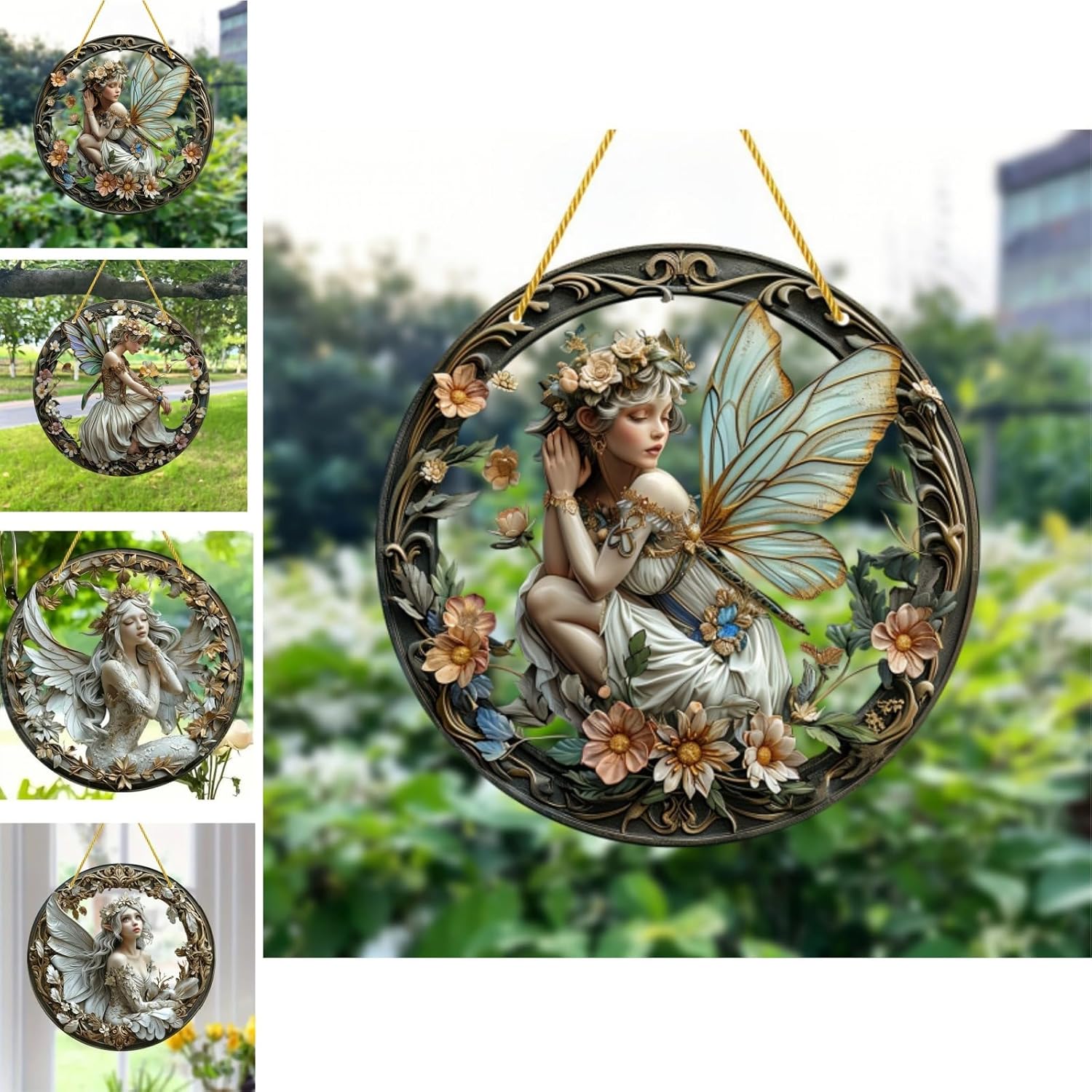 Flower Fairy Garden Decorations Angel Wing Christmas