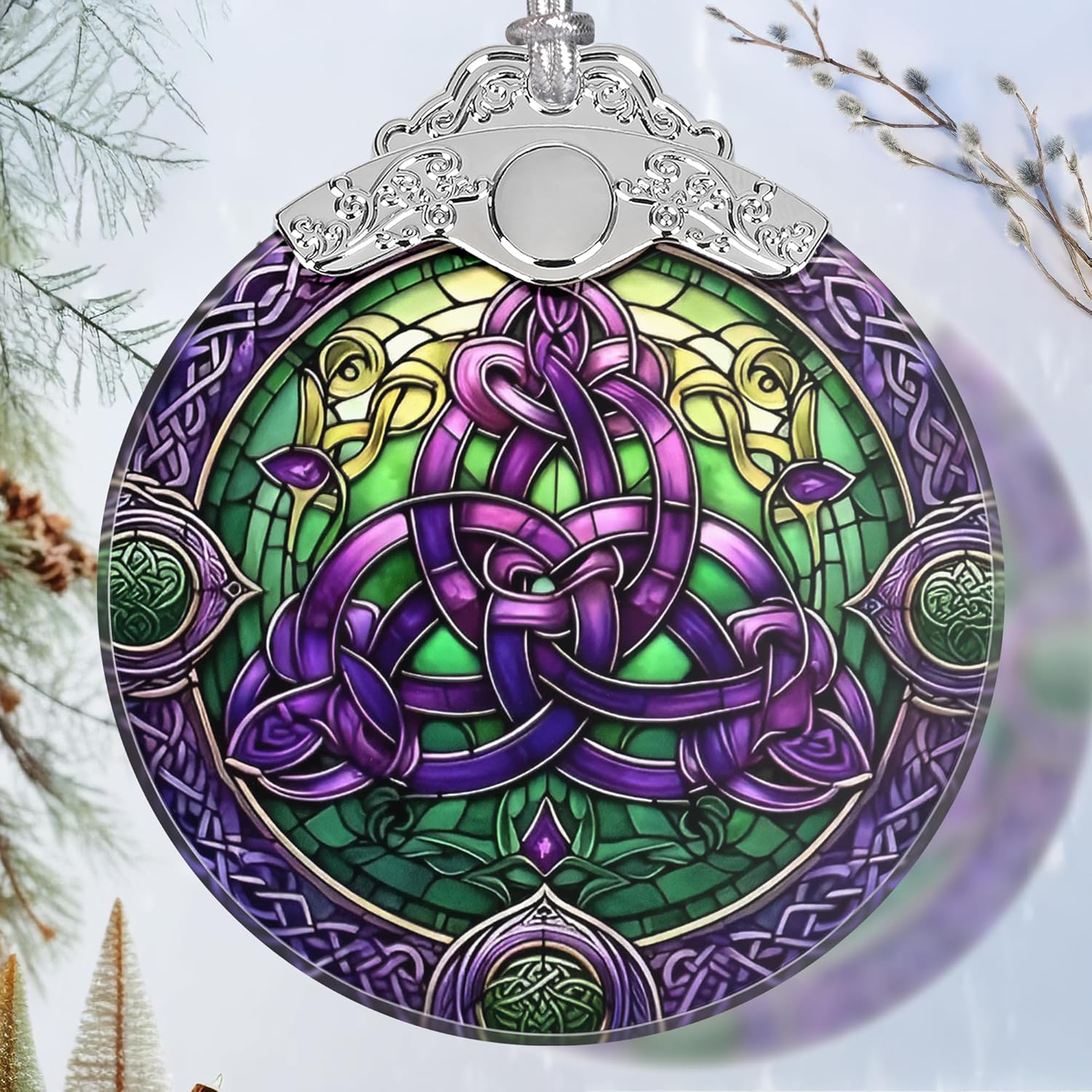 Celtic Knot Stained Glass Ornament