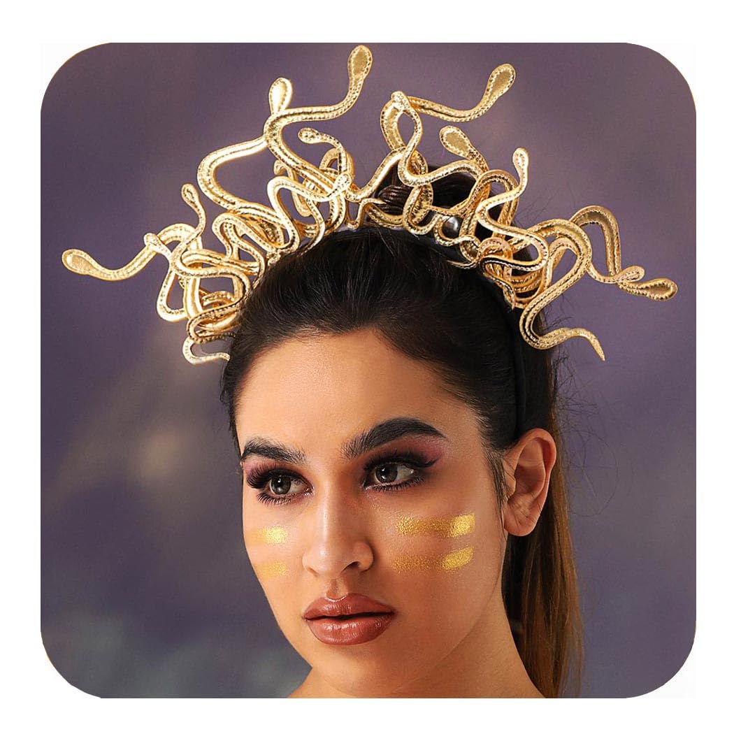 Medusa Headband Gold Snake Headpiece Halloween Medusa Hair Accessories