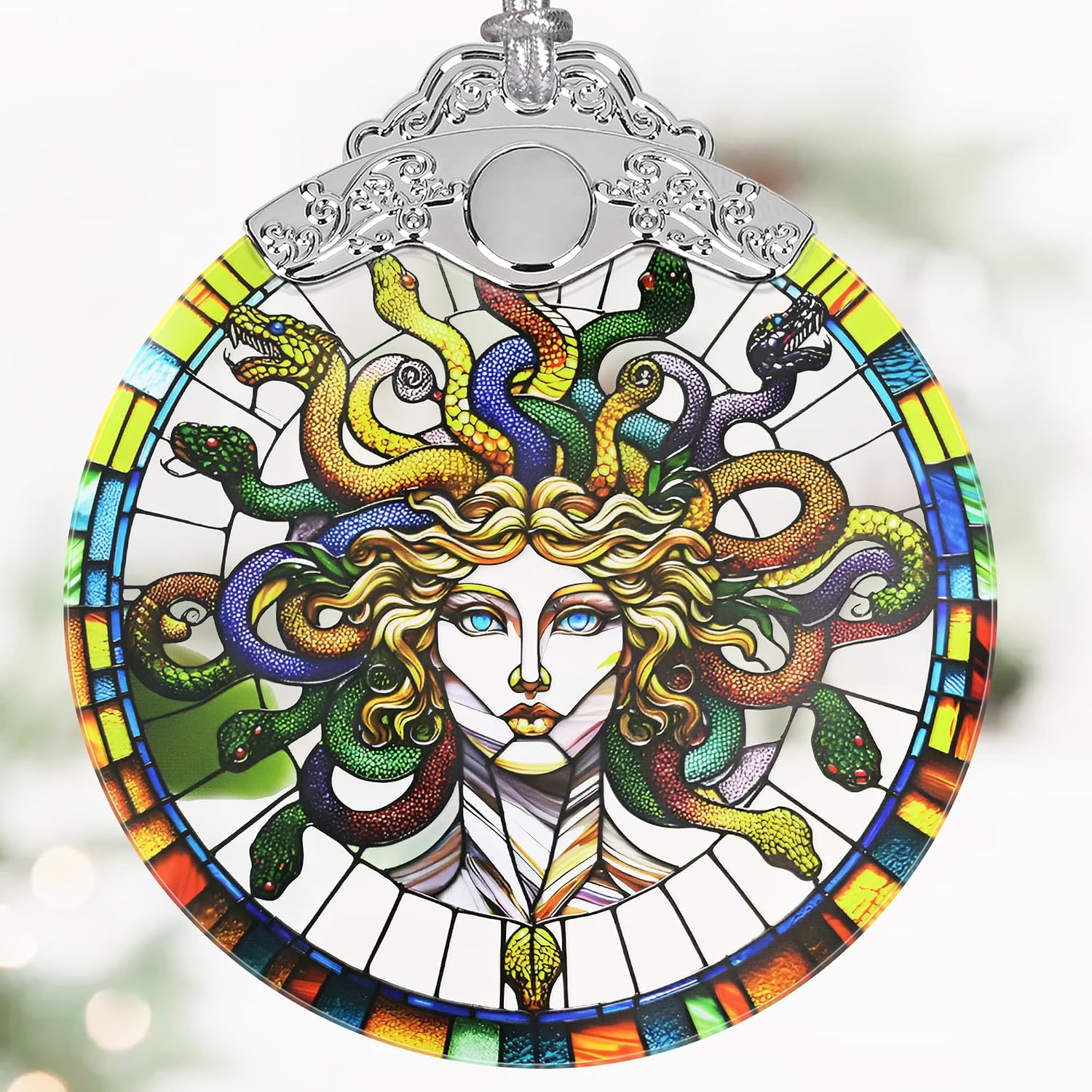 Medusa Christmas Ornaments, 3" Stained Glass