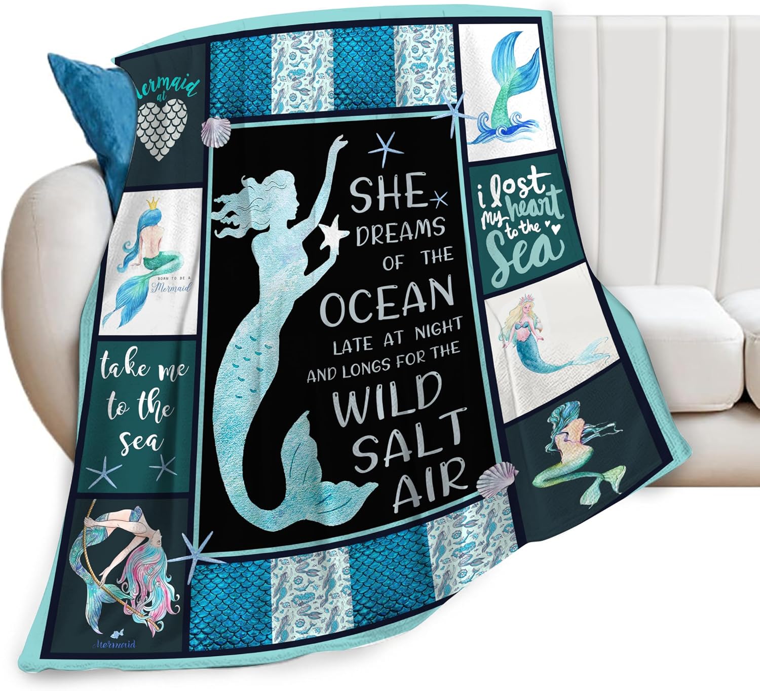 Mermaid Blanket - Mermaid Tail Throw Blanket Soft Fleece