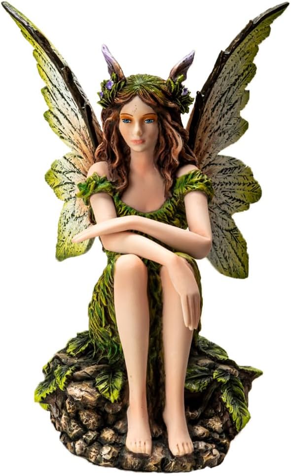 Pacific Giftware Earth Fairy Collectible Figurine with Leaf Wings and Woodland Base