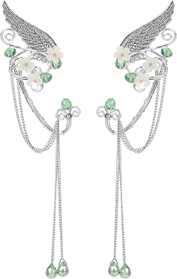Fairy Elf Ear Cuffs, Butterfly Elf Ear Cuffs with Tassel, Elven Cosplay Costume Ear Wrap Earrings