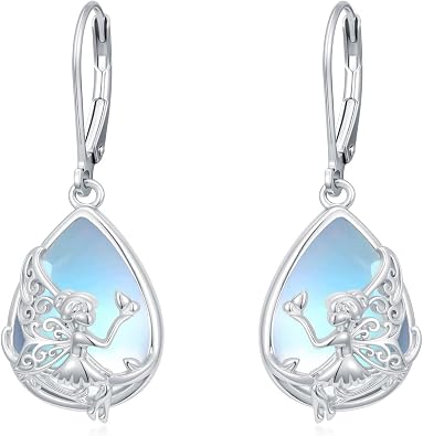 Fairy Gift Necklace/Earrings for Women 925 Sterling Silver Angel Elf Jewelry