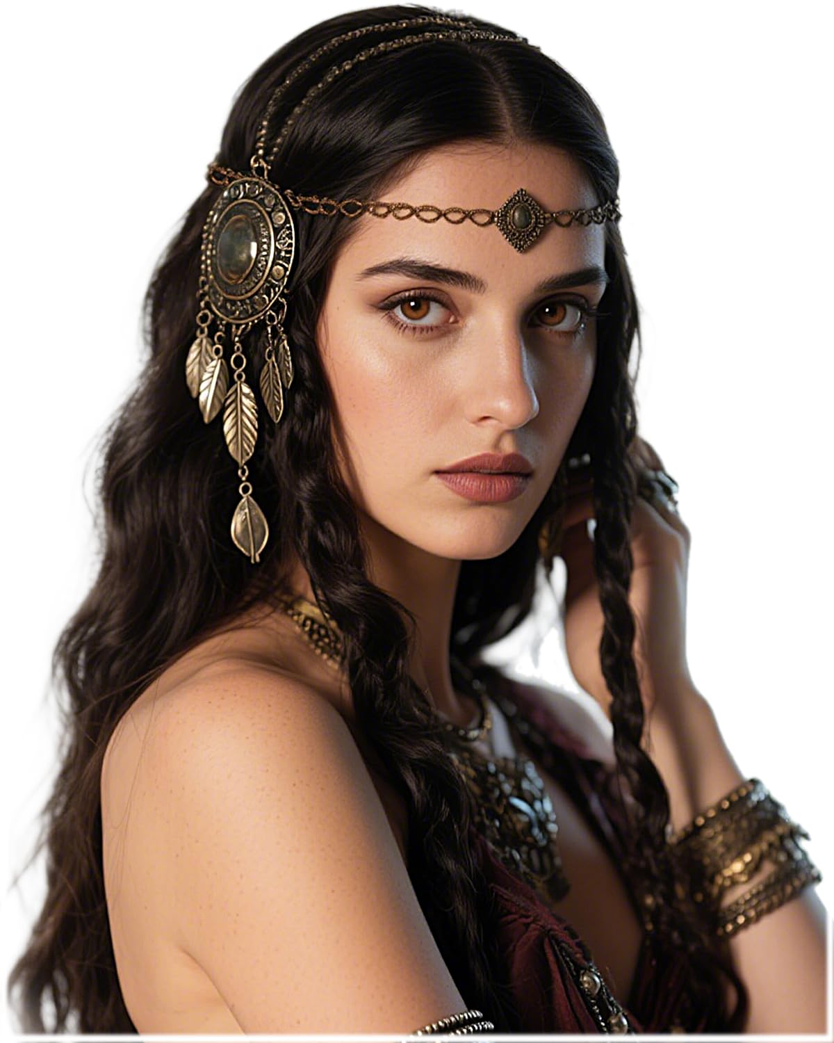 Norse Valkyrie Headband Gypsy Head Chain for LARP Viking Wedding
