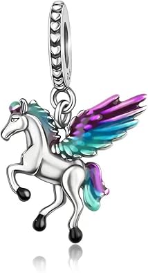 925 Sterling Silver Pegasus Bead Charm for Pandora Bracelets and Necklaces