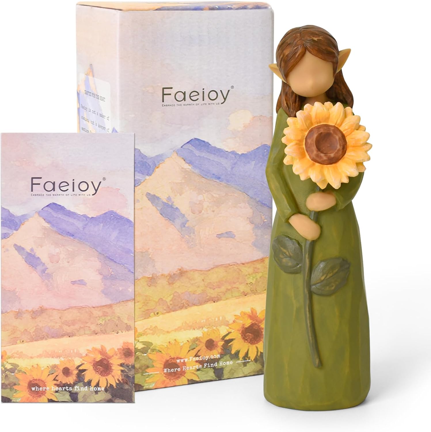 Sunflower Gifts for Women, Fairy Elf Statue