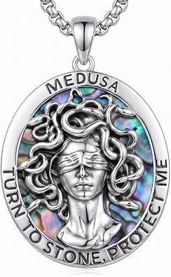 Goddess Necklace 925 Sterling Silver Medusa Necklace