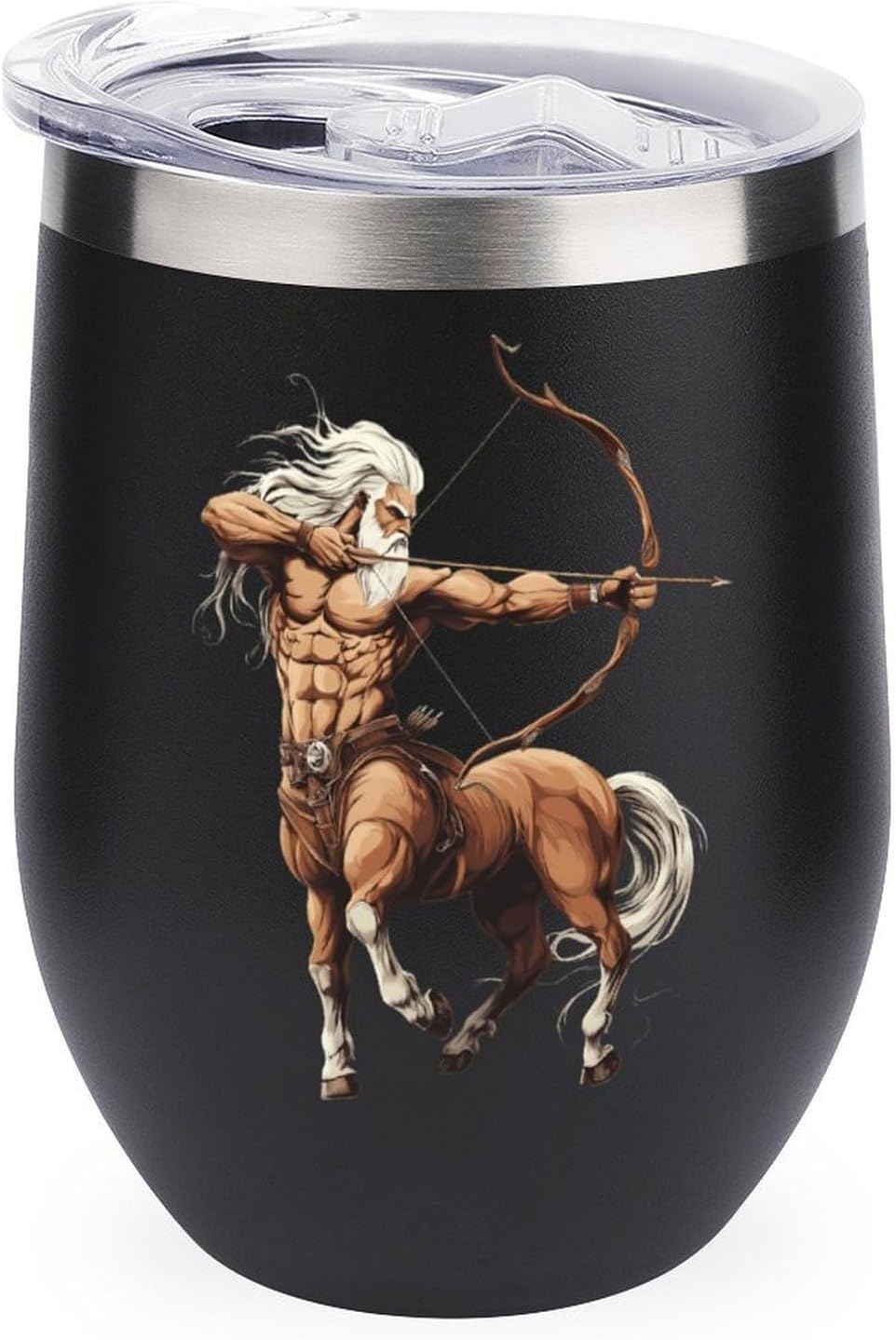 Greek Mythology Deity Centaur Cute Wine Tumbler with Lid Stainless Steel Insulated