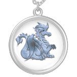 Blue WInged Dragon Necklace