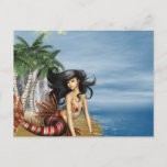 Mermaid on Beach Postcard