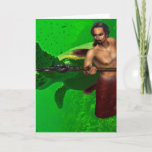 Merman with Sea Turtle Note Card